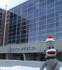 sock monkey at Ford Field